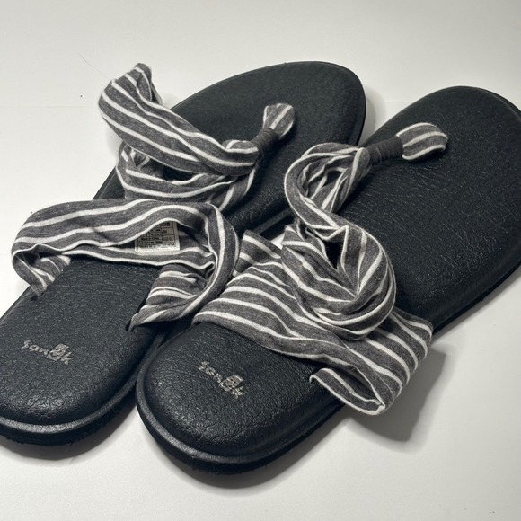 Sanuk Shoes - Sanuk Yoga Sling 2 Sandals Womens 10 Grey White Striped NWOT SWS10535